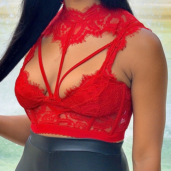 Red bustier top size small - Picture 1 of 9